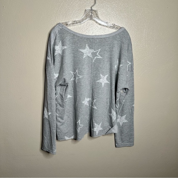 Maurices Heather Gray Star Raw Edge Sweatshirt Size XL - Picture 6 of 7